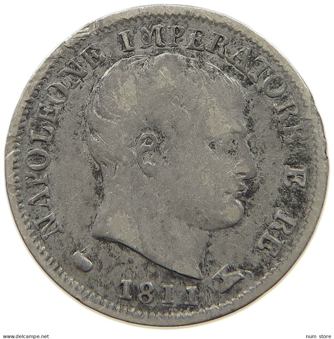 ITALY KINGDOM 5 SOLDI 1811 M NAPOLEON I. #MA 021533 - Napoleonische