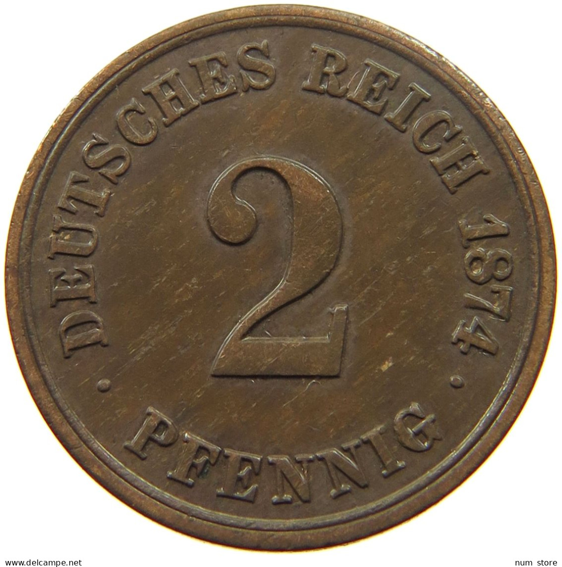 KAISERREICH 2 PFENNIG 1874 F  #MA 011999 - 2 Pfennig