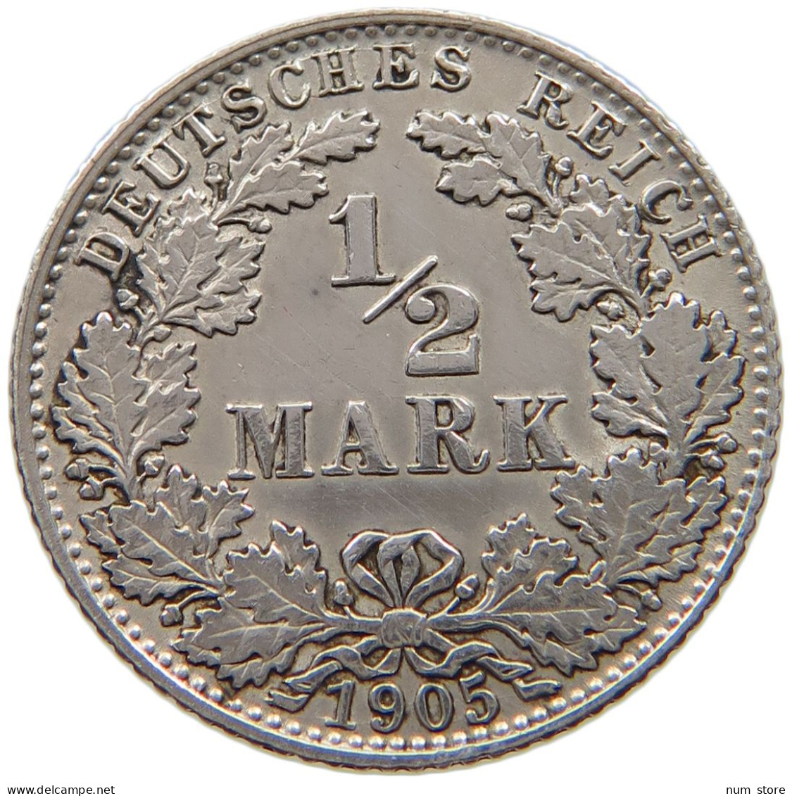 KAISERREICH 1/2 MARK 1905 D WILHELM II. (1888-1918) #MA 005926 - 1/2 Mark