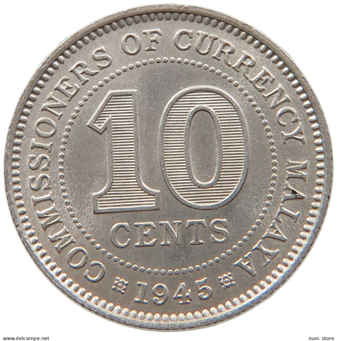 MALAYA 10 CENTS 1945 GEORGE VI. (1936-1952) #MA 068857 - Maleisië