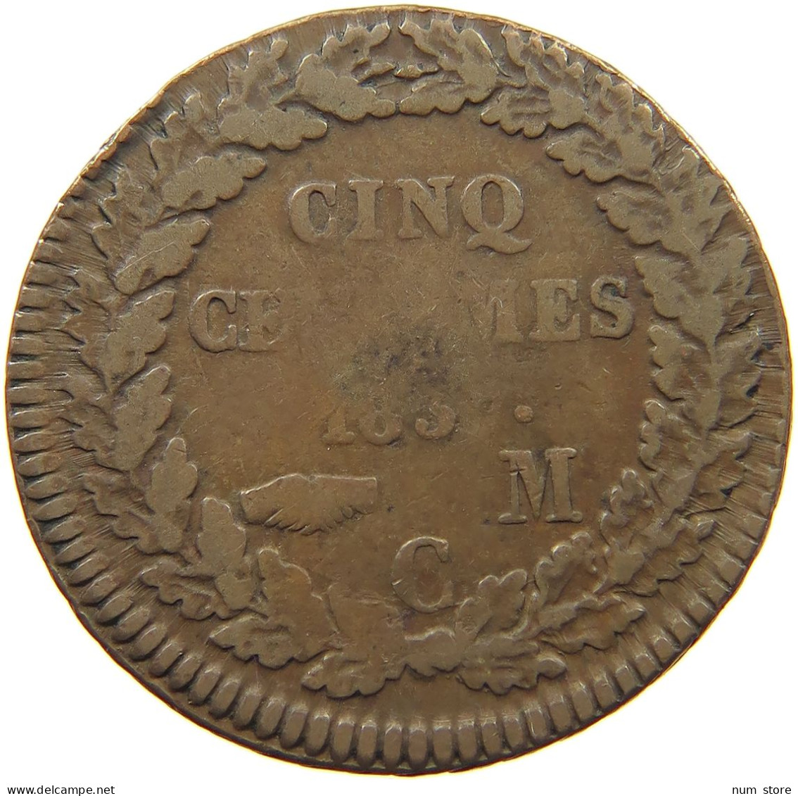 MONACO 5 CENTIMES 1837 C HONORE V., 1819-1841 #MA 021686 - 1505-1795 Van Lucien Ier Tot Honoré III