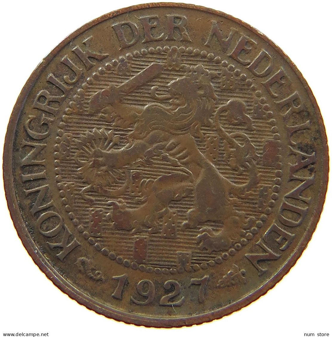 NETHERLANDS CENT 1927 WILHELMINA 1890-1948 #MA 067266 - 1 Cent