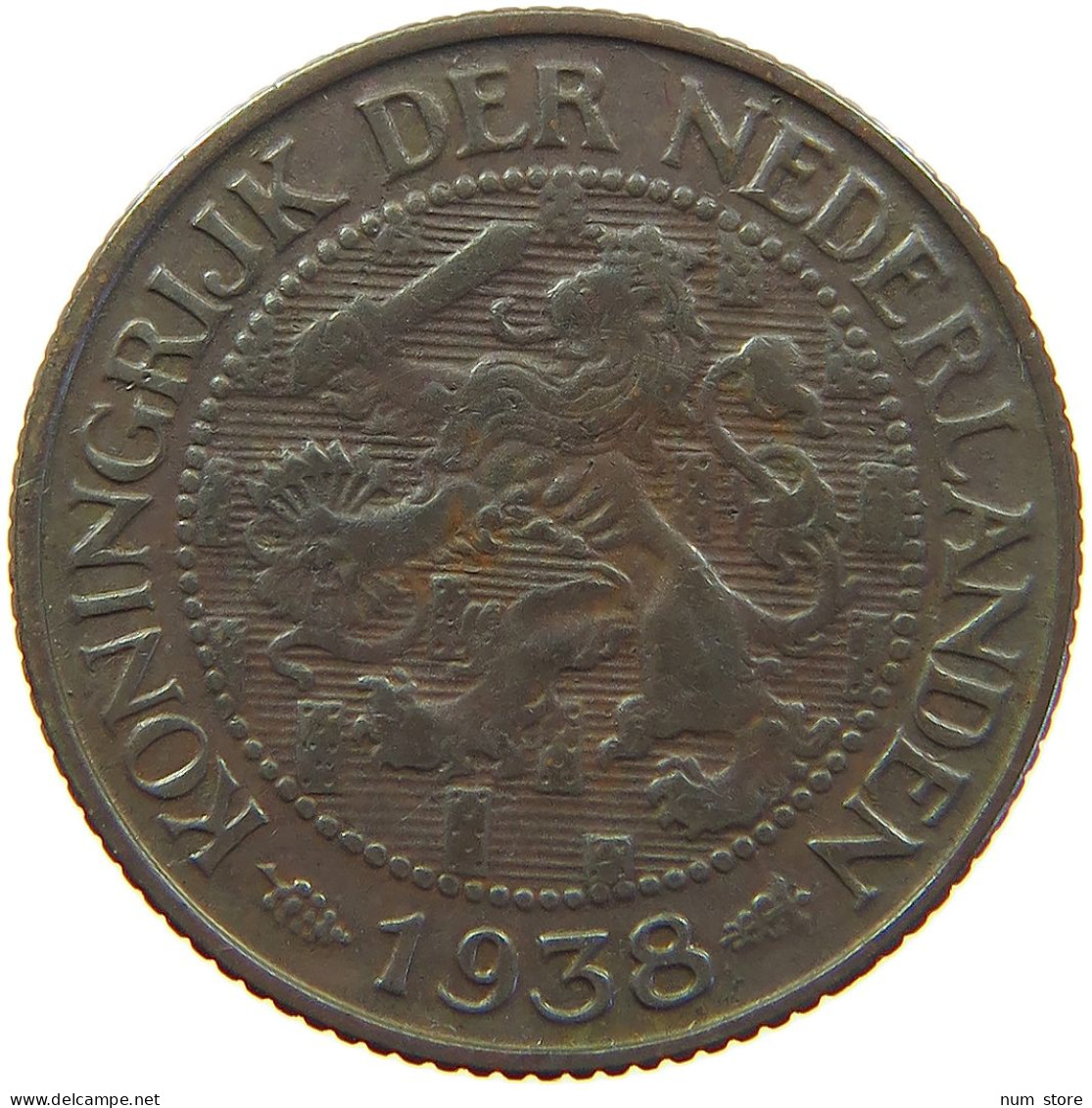 NETHERLANDS CENT 1938 WILHELMINA 1890-1948 #MA 067261 - 1 Cent