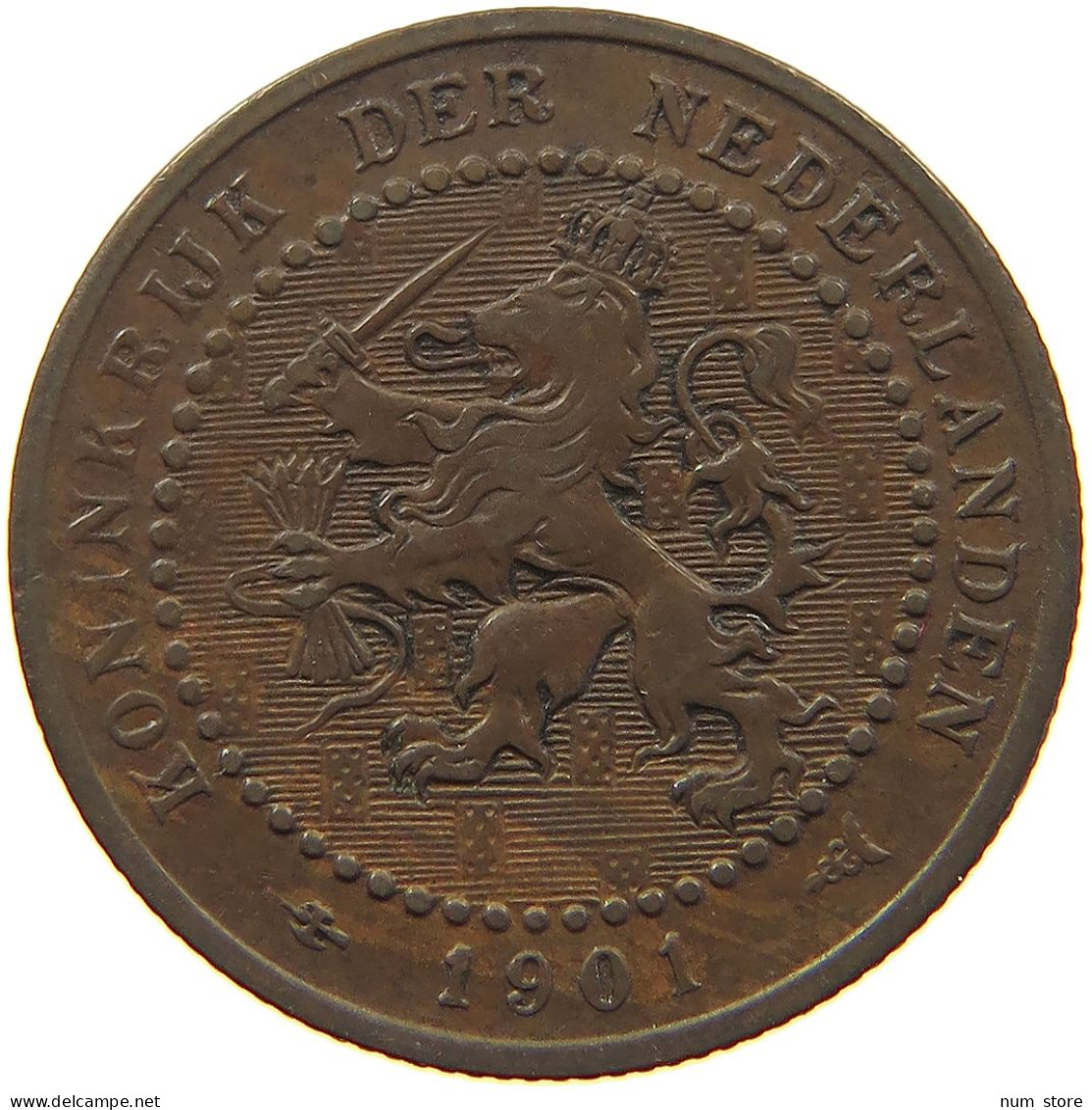 NETHERLANDS CENT 1901 WILHELMINA 1890-1948 #MA 067847 - 1 Cent