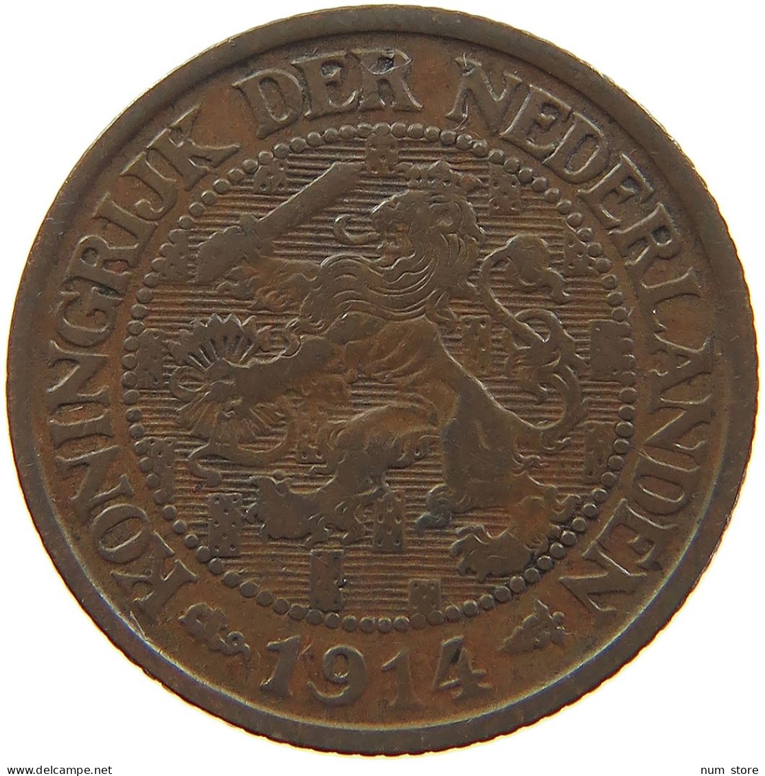 NETHERLANDS CENT 1914 WILHELMINA 1890-1948 #MA 067268 - 1 Cent