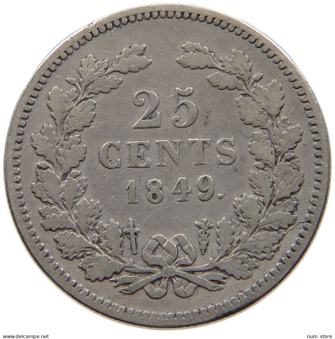 NETHERLANDS 25 CENTS 1849  #MA 021129 - 1840-1849 : Willem II