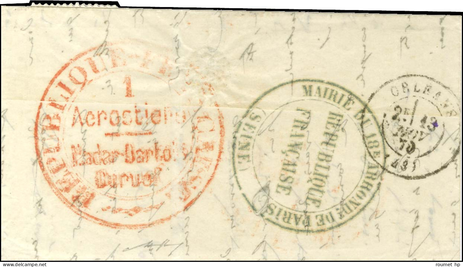 Lettre Avec Texte Daté De Paris Le 16 Octobre 1870 Pour Orléans, Au Recto Càd T 17 TOURS (36) 21 OCT. 70 / N° 29. Au Ver - Oorlog 1870