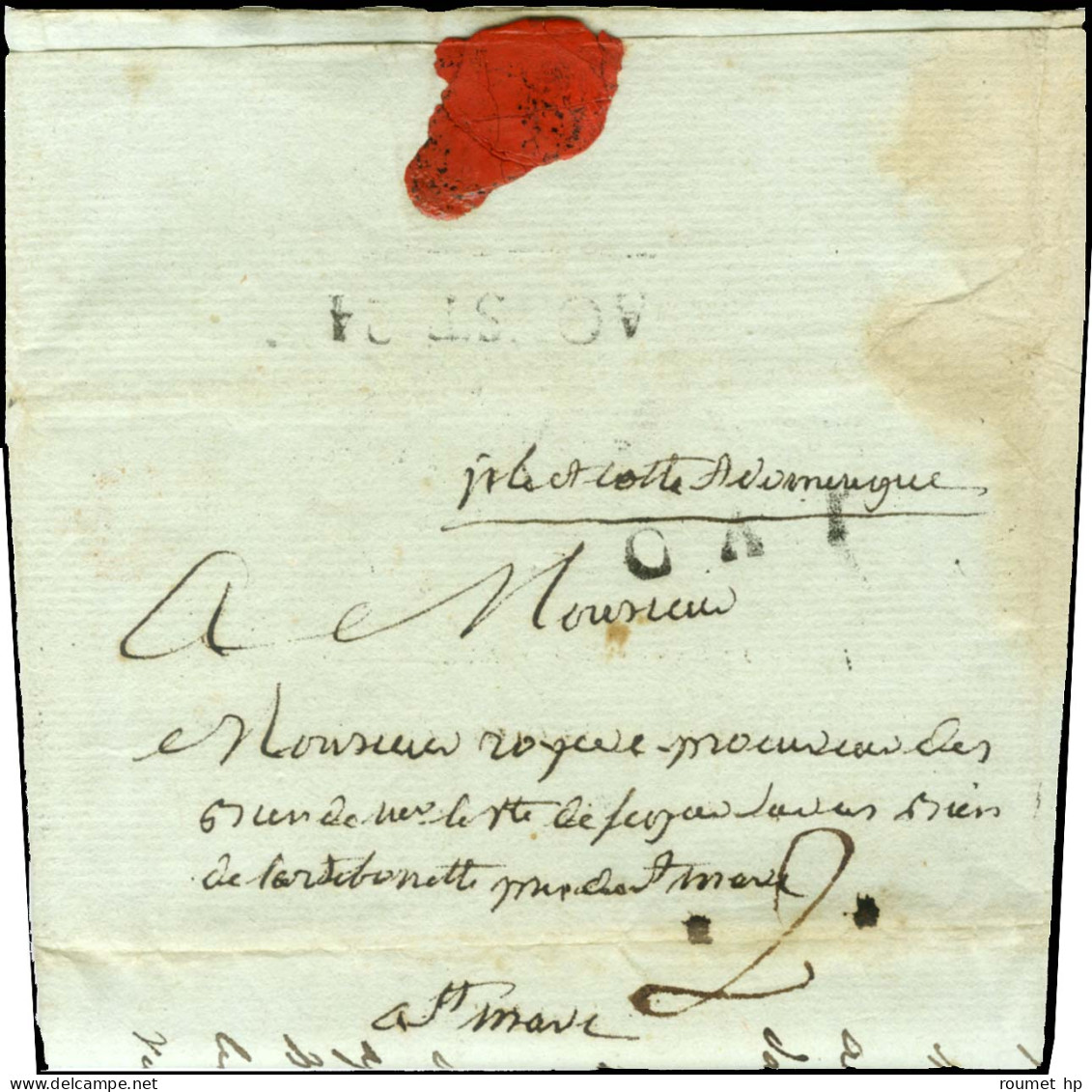 CAP (Jamet N° 10) Sur Lettre Avec Très Bon Texte Historique Daté De Bergerac Le 29 Mars 1788 Pour Saint Marc. Au Verso,  - Sonstige & Ohne Zuordnung