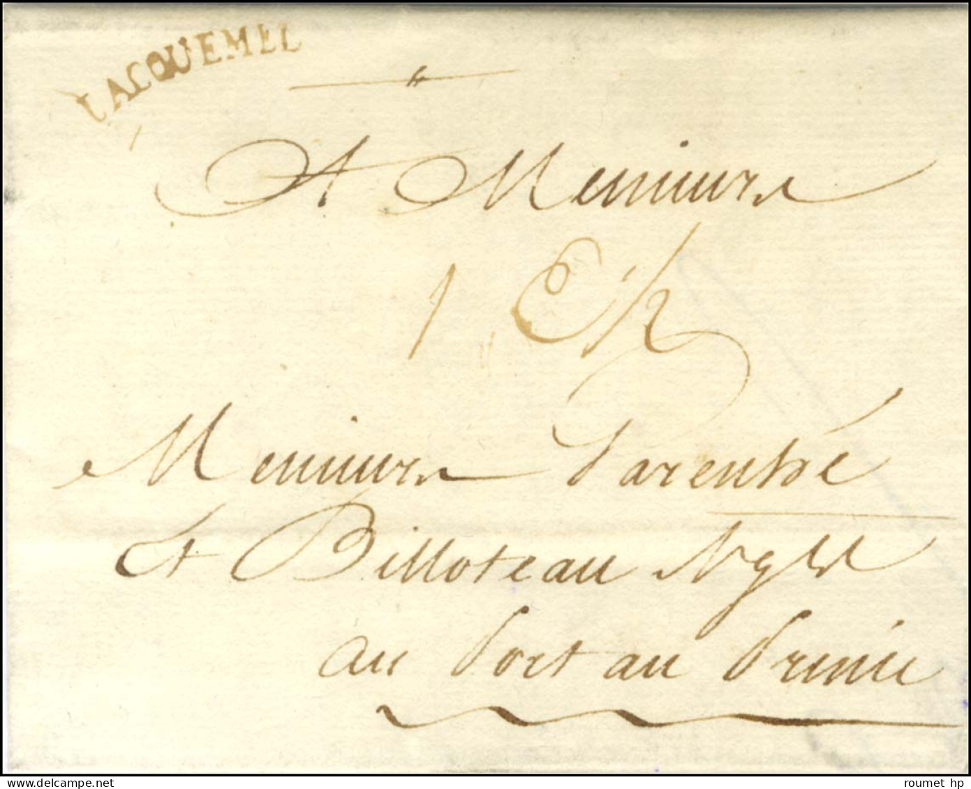 JACQUEMEL (Jamet N° 2) Sur Lettre Avec Texte Daté De Jacmel Le 10 Juillet 1781 Pour Port Au Prince. - TB / SUP. - R. - Sonstige & Ohne Zuordnung