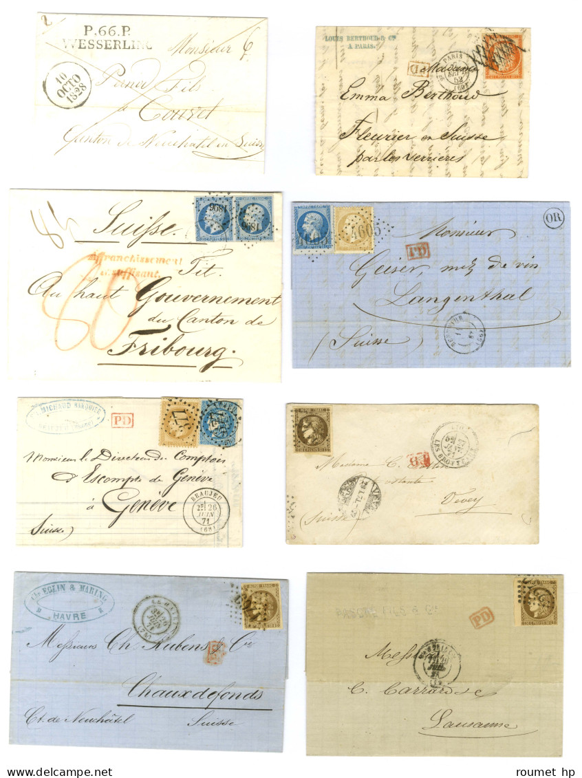 Lot De 13 Lettres Diverses Pour La Suisse. - Sammlungen