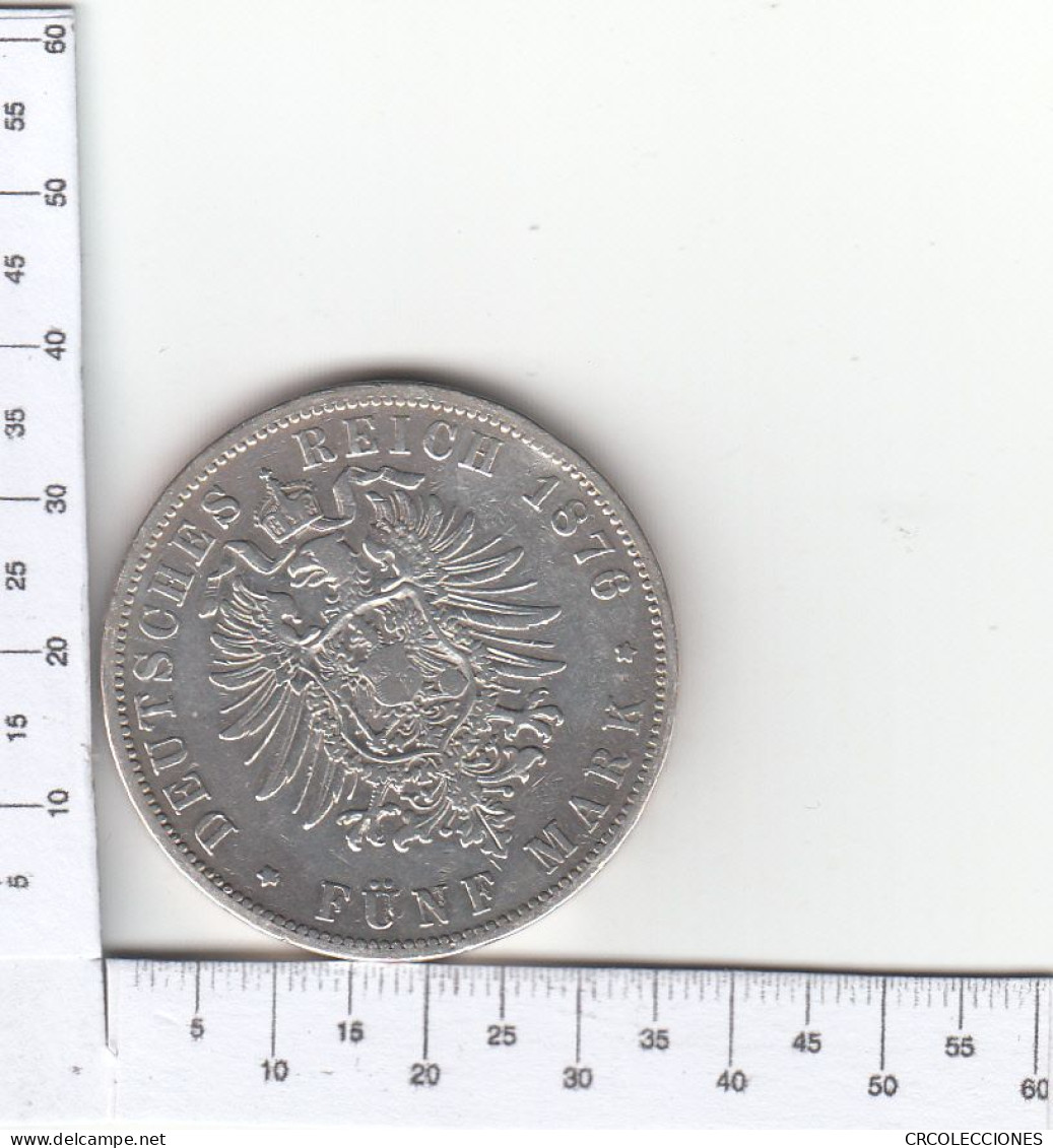 CR1648 MONEDA ALEMANIA 5 MARCOS 1876 MBC - Sonstige & Ohne Zuordnung