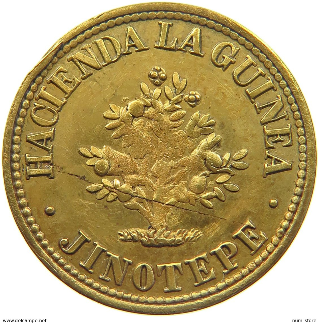 NICARAGUA TOKEN / JETON SS 1850-1870 UNA TAREA ON HACIENDA LA GUINEA IN JINOTEPE / UNA TAREA #MA 024925 - Nicaragua