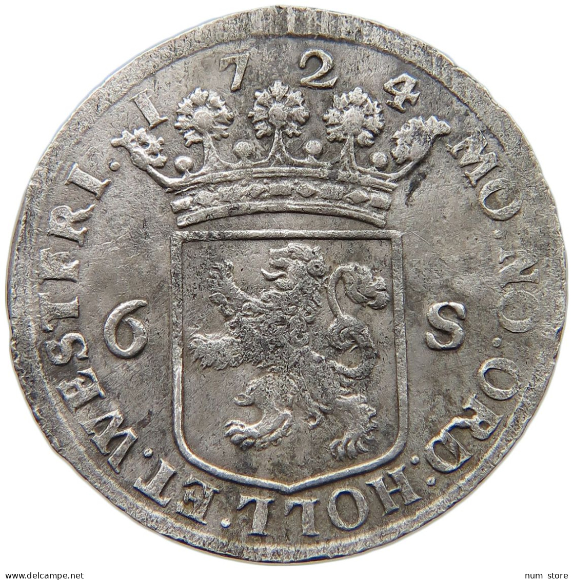NETHERLANDS WEST FRIESLAND 6 STUIVERS 1724  #MA 024290 - Monnaies Provinciales