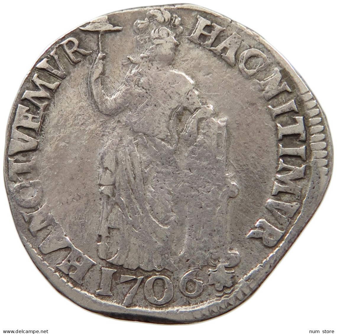 NETHERLANDS OVERIJSSEL PROVINCIE GULDEN 1706  #MA 003907 - Monedas Provinciales