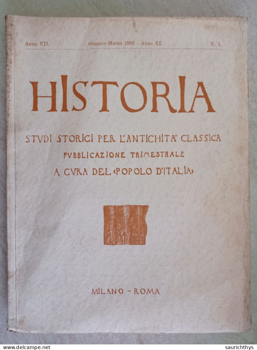 Historia Studi Storici Per L'antichità Classica A Cura Del Popolo D'Italia 1932 Museo Di Viterbo Butrium - Ravenna - History, Biography, Philosophy