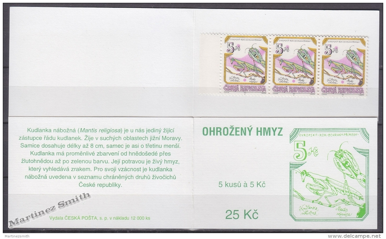 Czech Republic - Tcheque 1995 Yvert C73 Protection Of Nature, Fauna, Insects - Booklet - MNH - Neufs