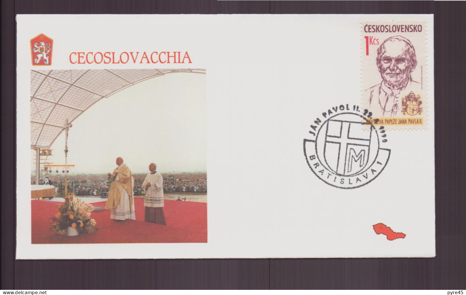 Tchécoslovaquie, Enveloppe Avec Cachet Commémoratif " Visite Du Pape Jean-Paul II " Bratislava, 1990 - Sonstige & Ohne Zuordnung