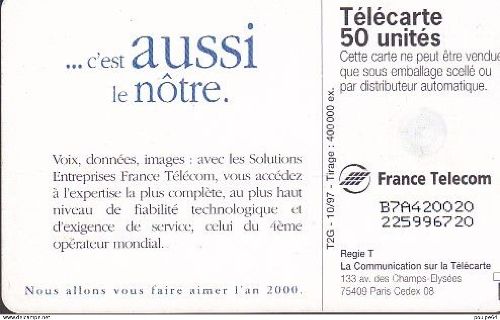 F798  10/1997 - BANANE " France Télécom " - 50 GEM2 - 1997