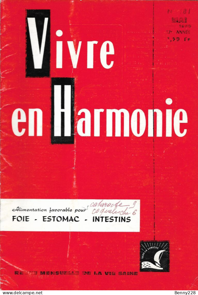 VIVRE En HARMONIE - FOIE - ESTOMAC - INTESTINS - Mensuel De Mai 1968 - Medizin & Gesundheit