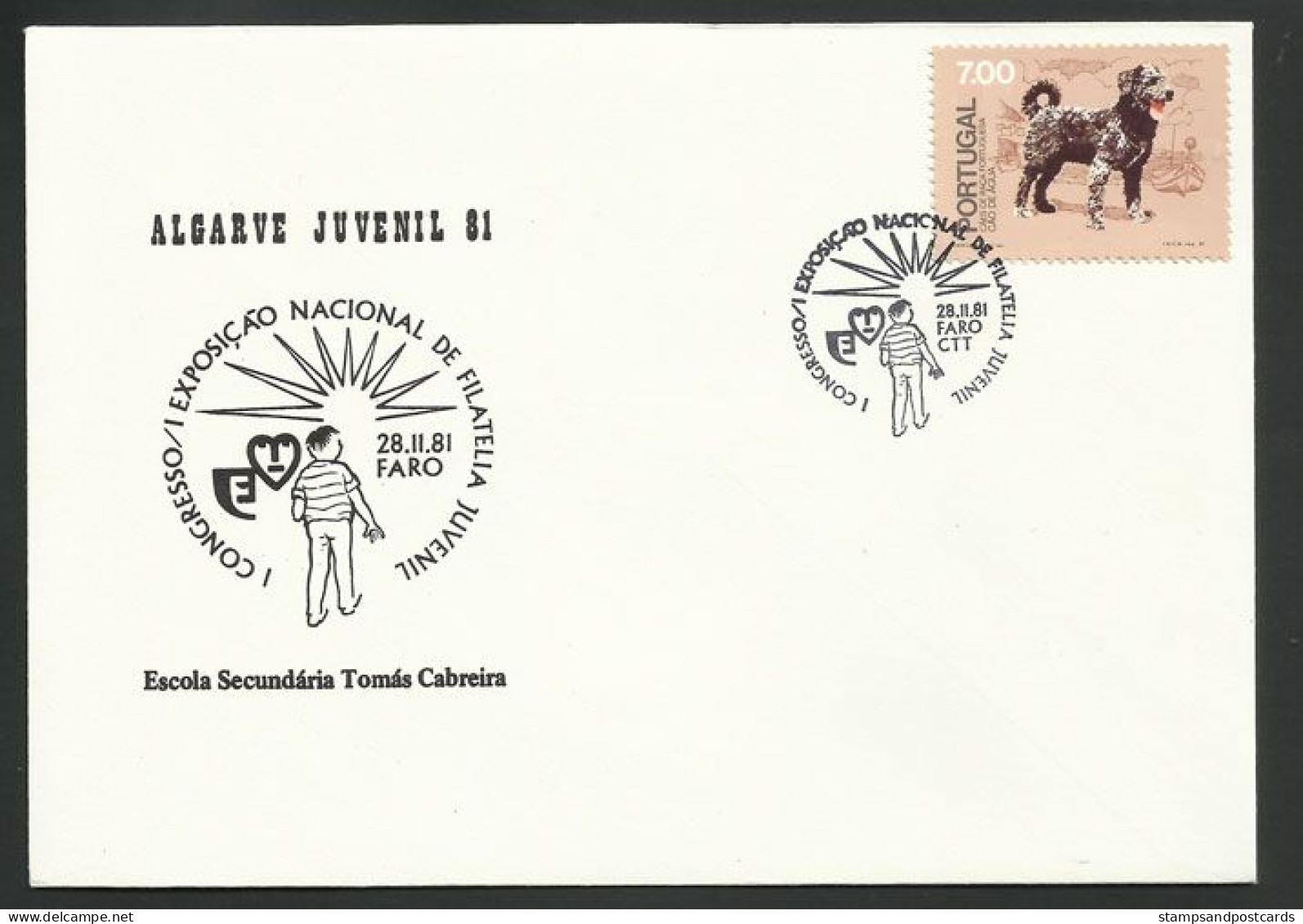 Portugal Cachet Commémoratif Expo Philatelique Jeunesse Faro Algarve 1981 Event Postmark Youth Philatelic Expo - Annullamenti Meccanici (pubblicitari)