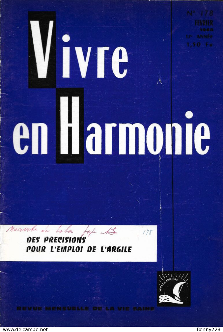 VIVRE En HARMONIE - DES PRECISIONS POUR L'EMPLOI DE L' ARGILE - Mensuel De Février 1968 - Medizin & Gesundheit