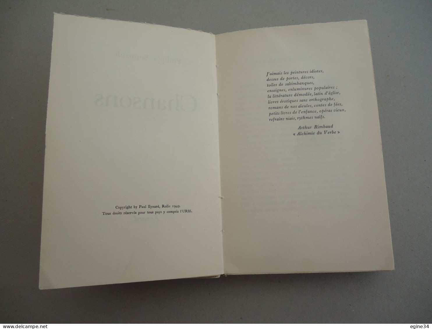 Editions Eynard - Philippe Soupault - Chansons - 1949 - Edition Originale - Frontispice André Masson - Französische Autoren