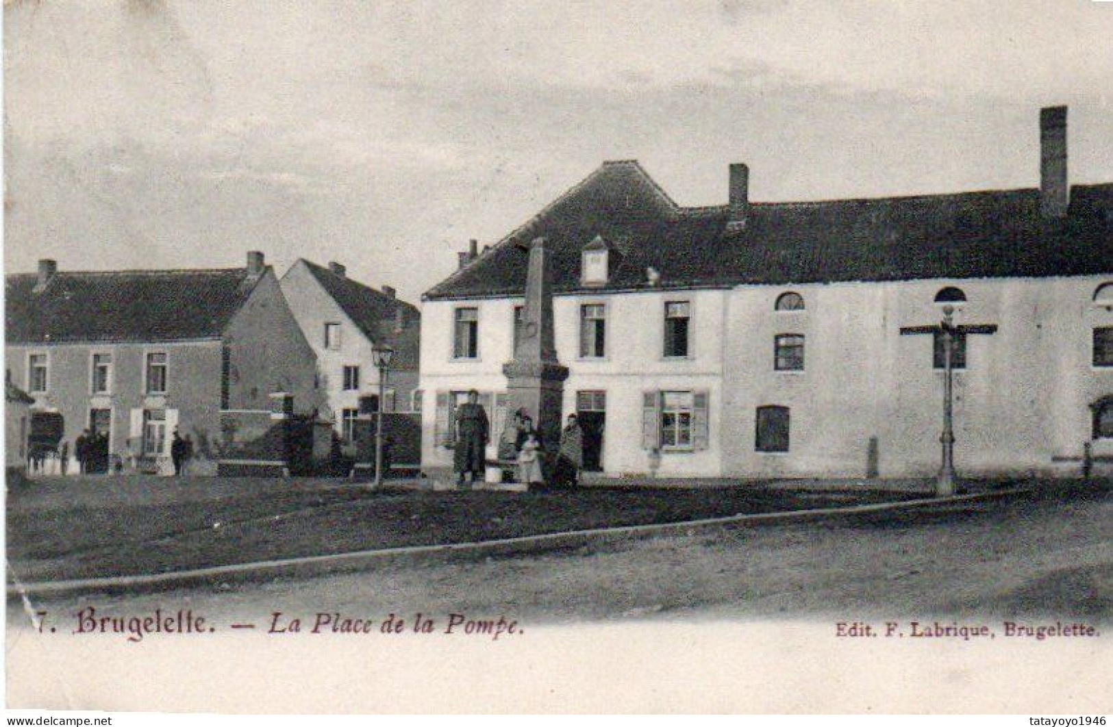 BRUGELETTE  La Place De La Pompe Animée  Voyagé En 1907 - Brugelette