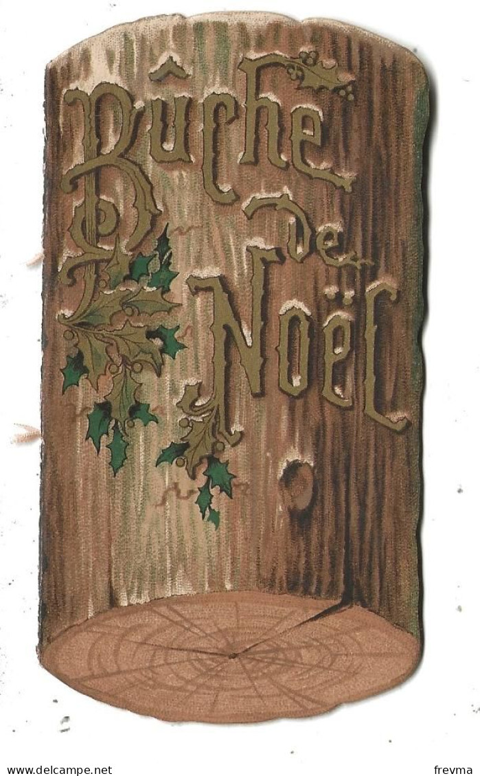 Découpis Buche De Noel Et Souhaits De Bonheur - Motivos De Navidad