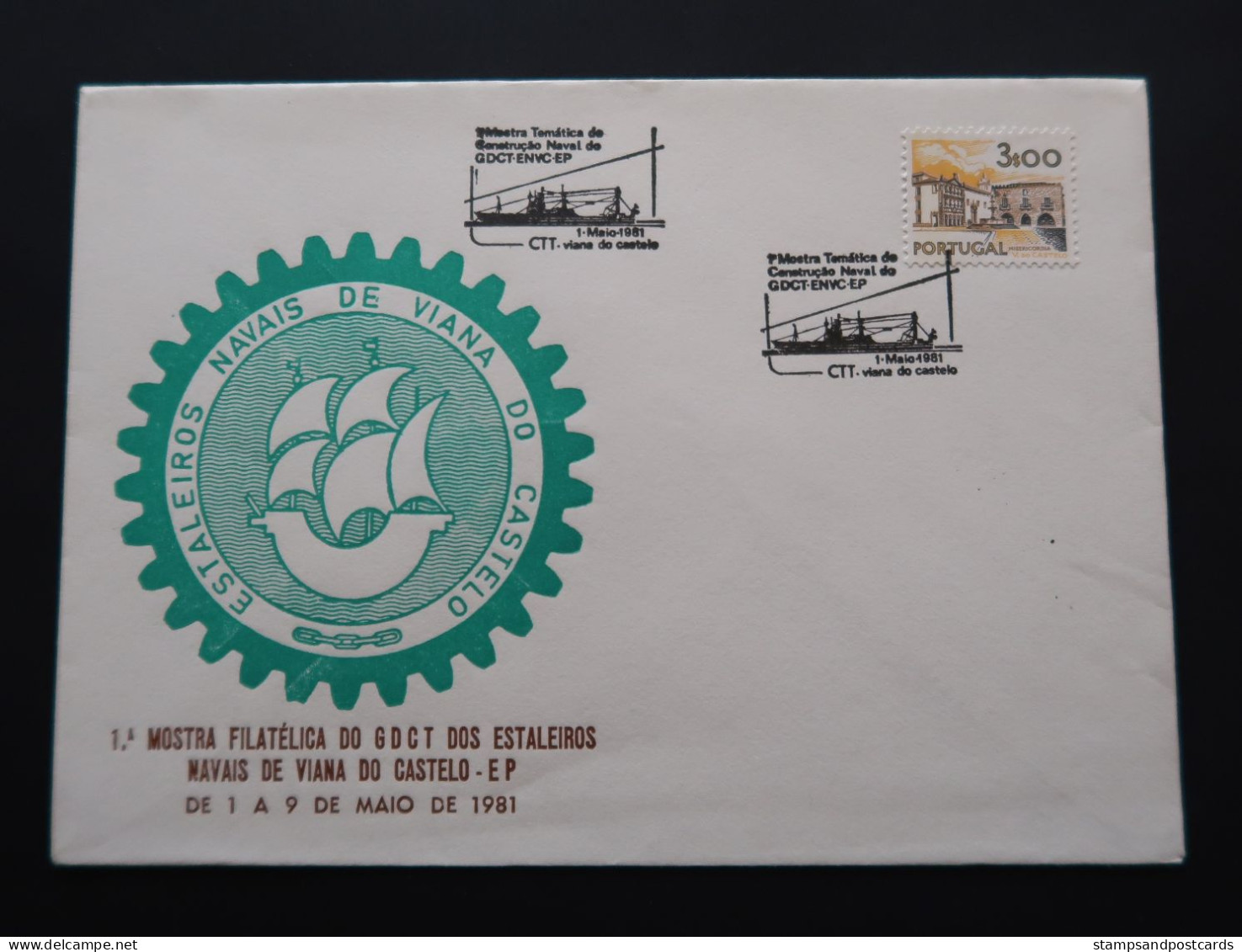 Portugal Cachet Commémoratif Chantier Naval Viana Do Castelo 1981 Shipyard  Event Postmark - Annullamenti Meccanici (pubblicitari)