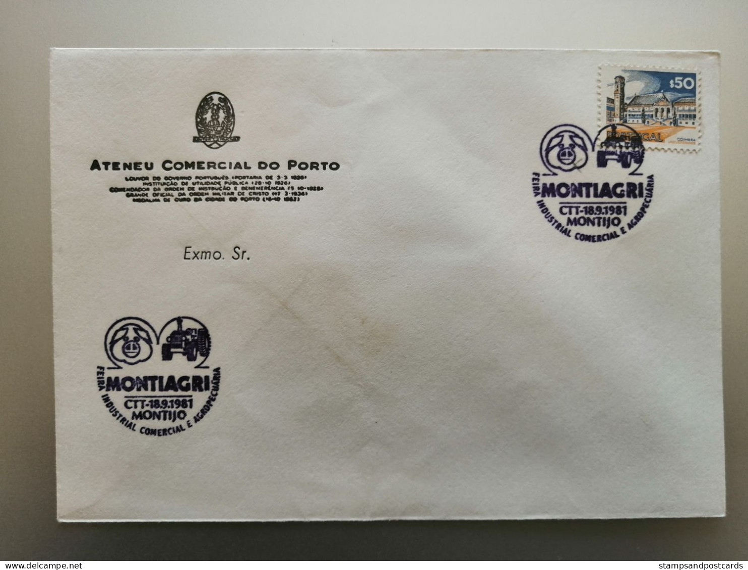 Portugal Cachet Commémoratif  Foire Agricole Montiagri Montijo 1981 Event Postmark Agricultural Fair - Annullamenti Meccanici (pubblicitari)