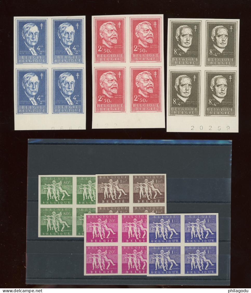 1955. Bienfaiteur 979/985  (tirage 25 Blocs De 4.). - 1941-1960