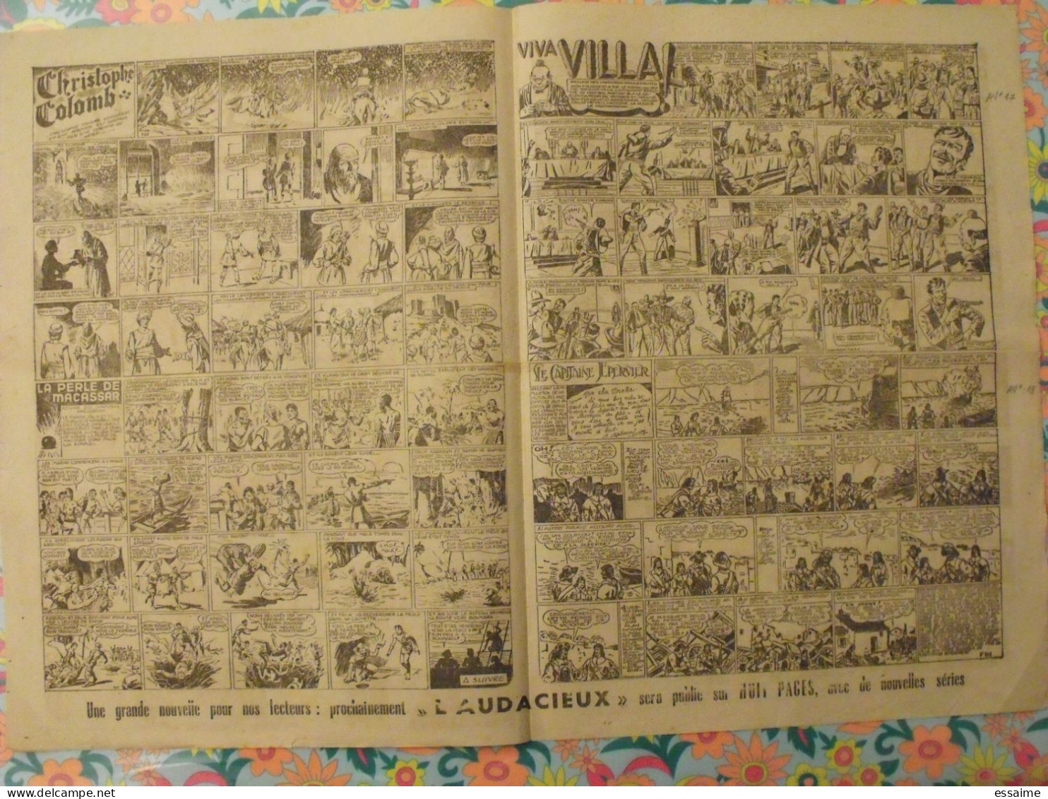 5 numéros de l'Audacieux de 1942. le comte de Monte-Cristo, le roi du far-west, christophe colomb. A redécouvrir