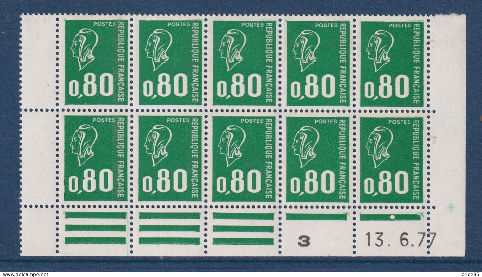 France - YT N° 1891 D ** - Neuf Sans Charnière - Sans Bande Phosphorescente Tenant à Normal Décalé - Dégradé - CD - 1976 - Unused Stamps