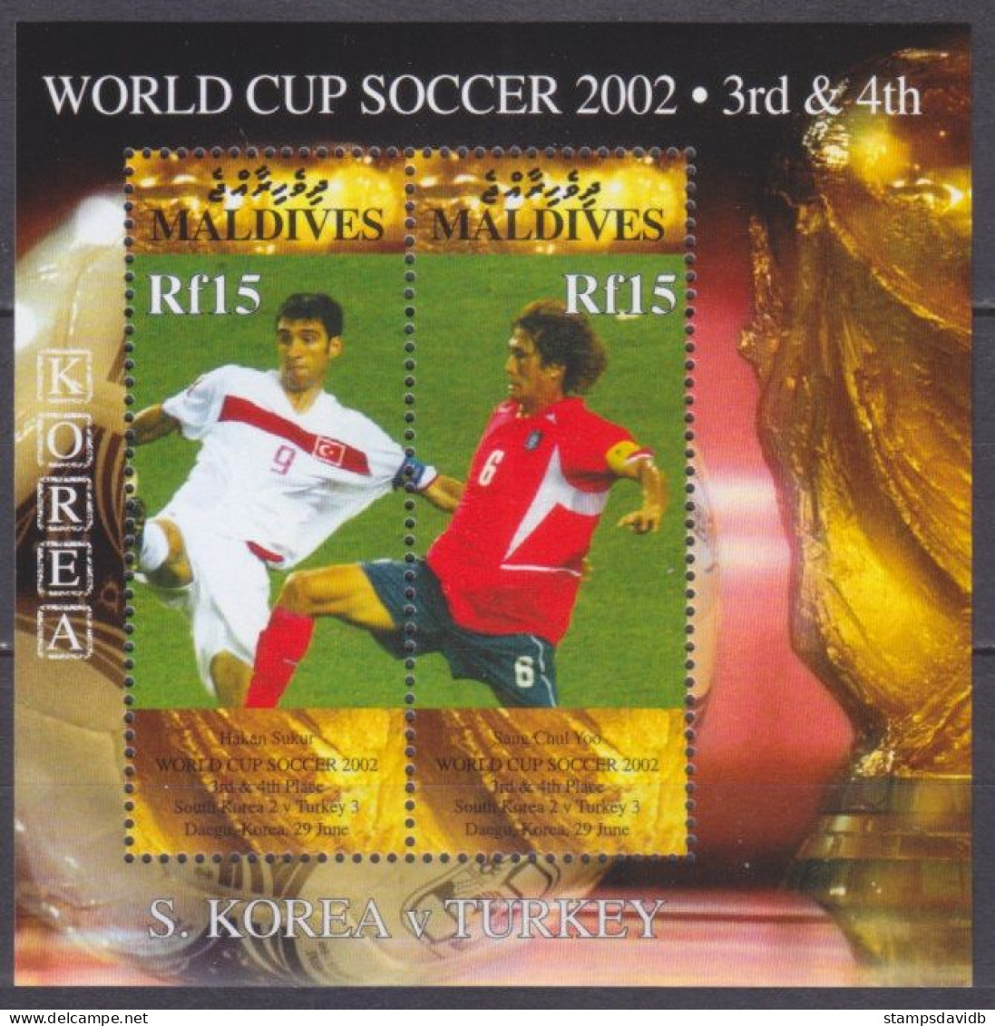 2002 Maldive Islands 4020-4021/B527 2002 FIFA World Cup In Japan And Korea 8,00 € - 2002 – Südkorea / Japan