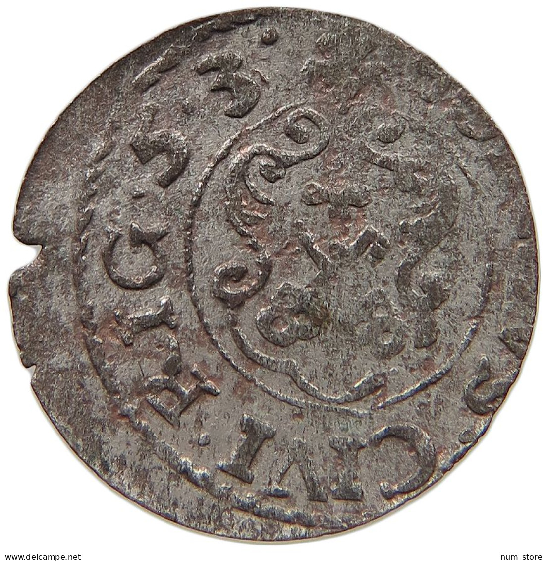 RIGA SOLIDUS SCHILLING 1653 CHRISTINA, 1632 - 1654 #MA 024795 - Letland