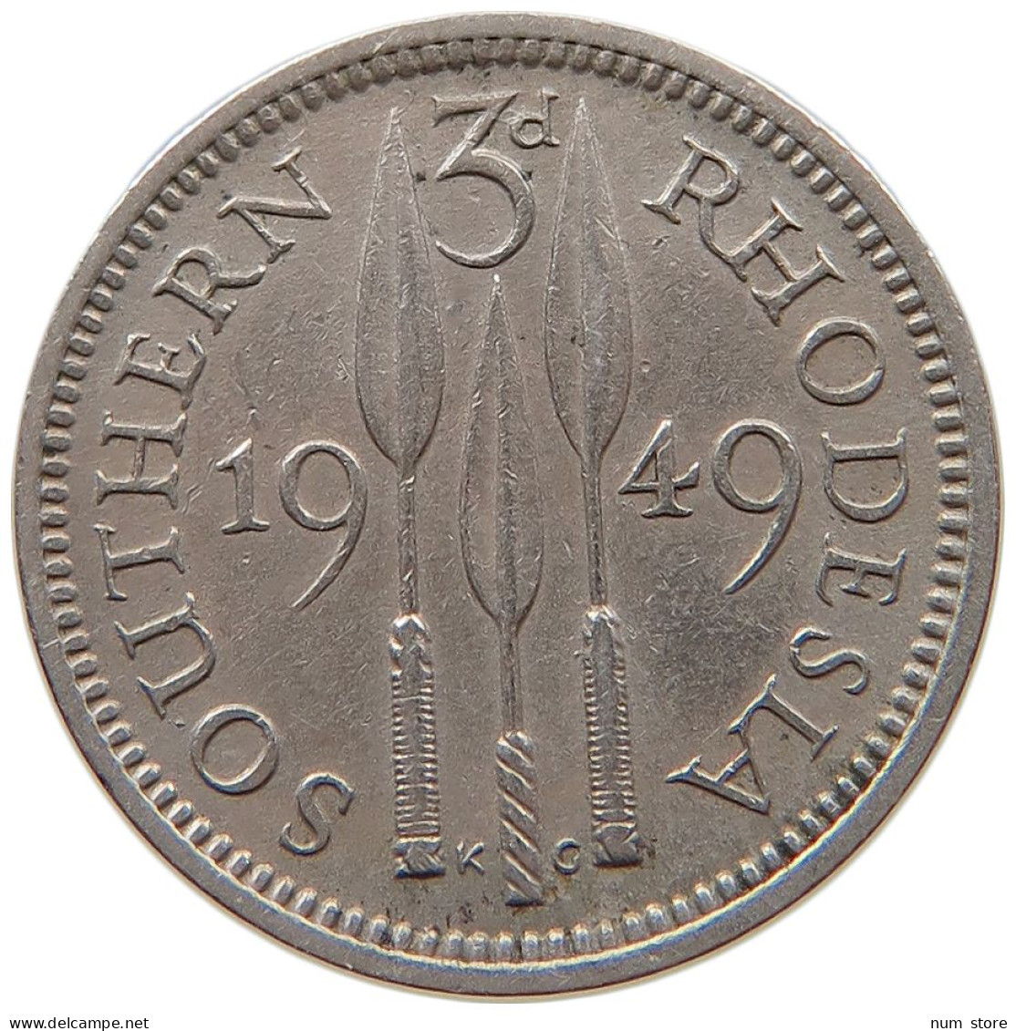 RHODESIA 3 PENCE 1949 GEORGE VI. (1936-1952) #MA 066880 - Rhodésie