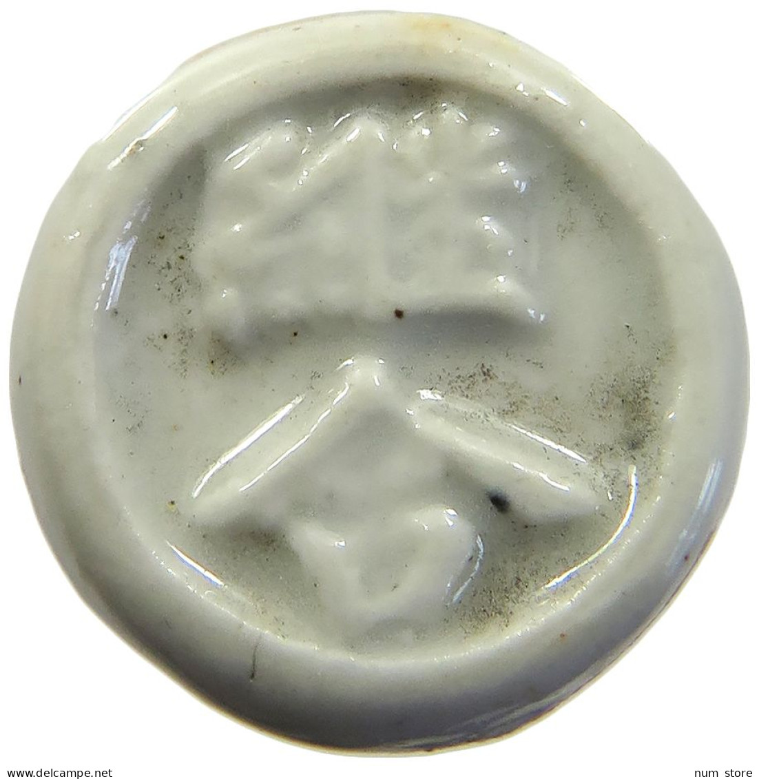 SIAM THAILAND TOKEN  SIAMESE GAMBLING TOKEN PORZELLAN, PORCELAIN #MA 098669 - Thaïlande