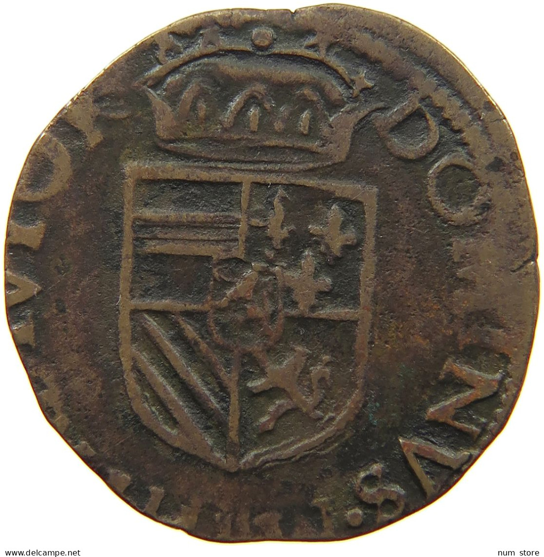 SPANISH NETHERLANDS DUIT GIGOT 1594 FELIPE II. MAASTRICHT #MA 021802 - Spanische Niederlande