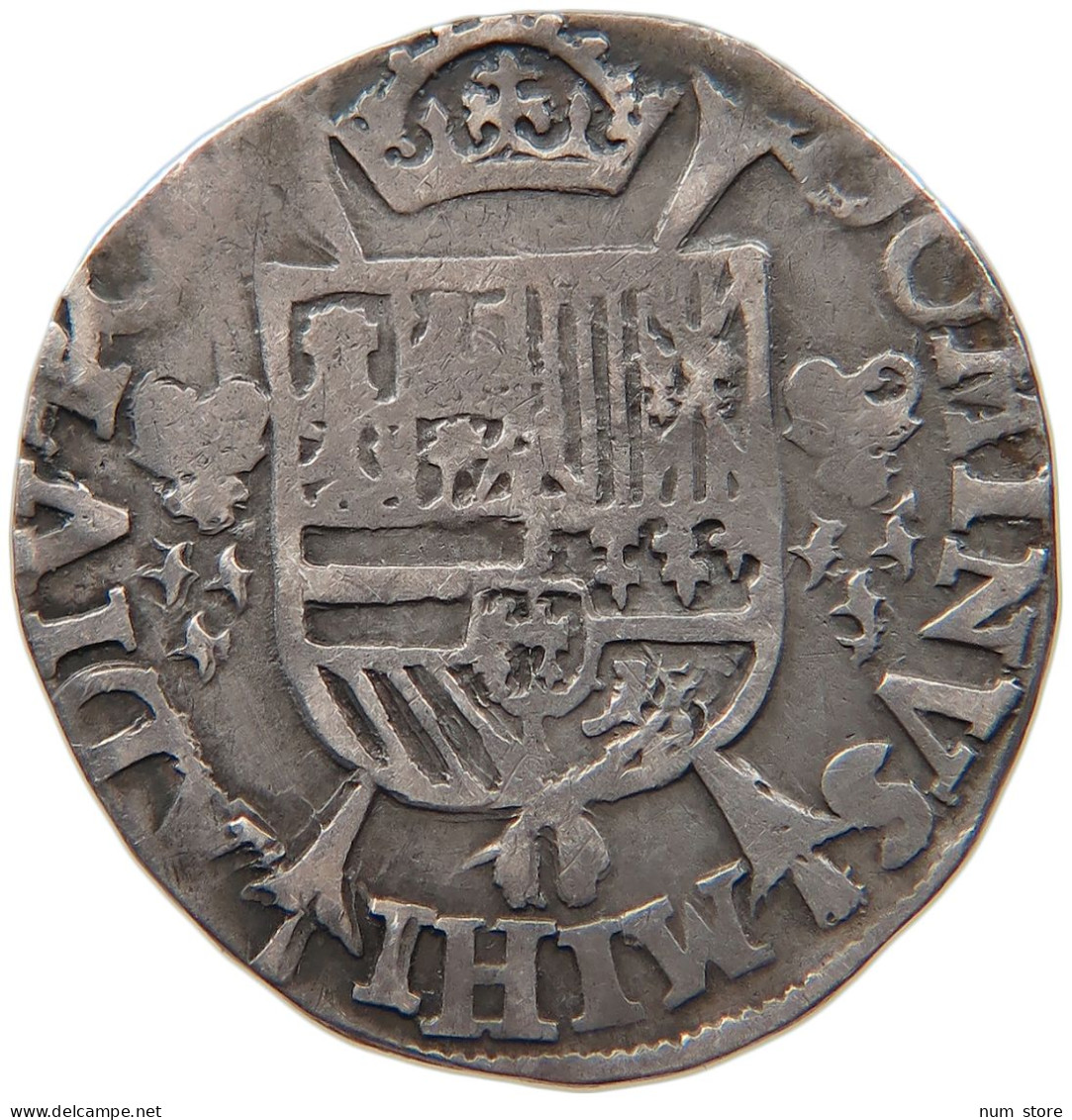 SPANISH NETHERLANDS 1/5 PHILIPSDAALDER ECU ESCUDO 1566 FELIPE II. 1556-1598 ANTWERP #MA 103996 - Pays Bas Espagnols