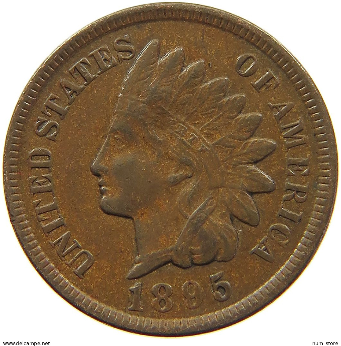 UNITED STATES OF AMERICA CENT 1895 INDIAN HEAD #MA 100787 - 1859-1909: Indian Head