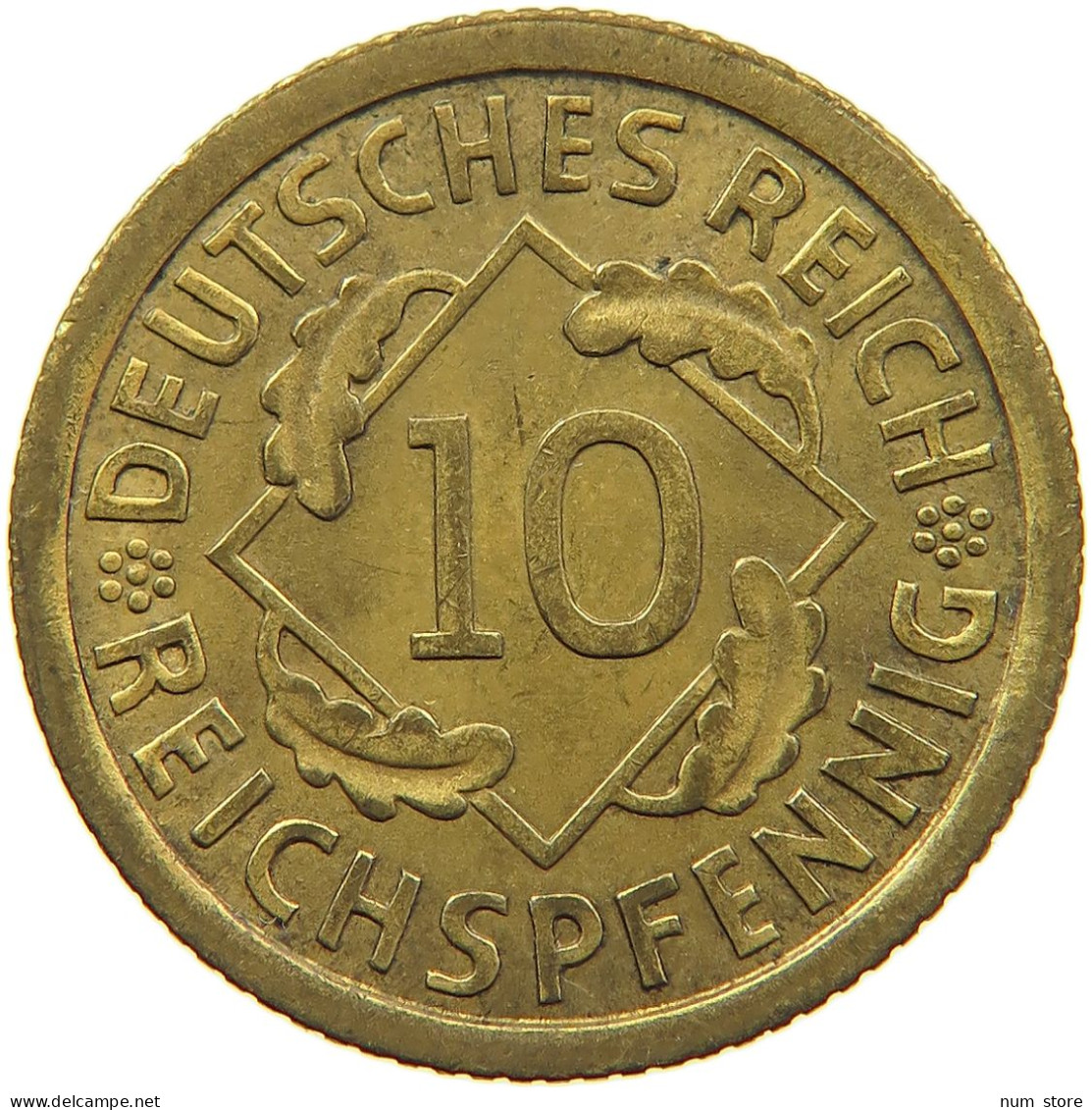 WEIMARER REPUBLIK 10 PFENNIG 1936 F  #MA 098922 - 10 Renten- & 10 Reichspfennig