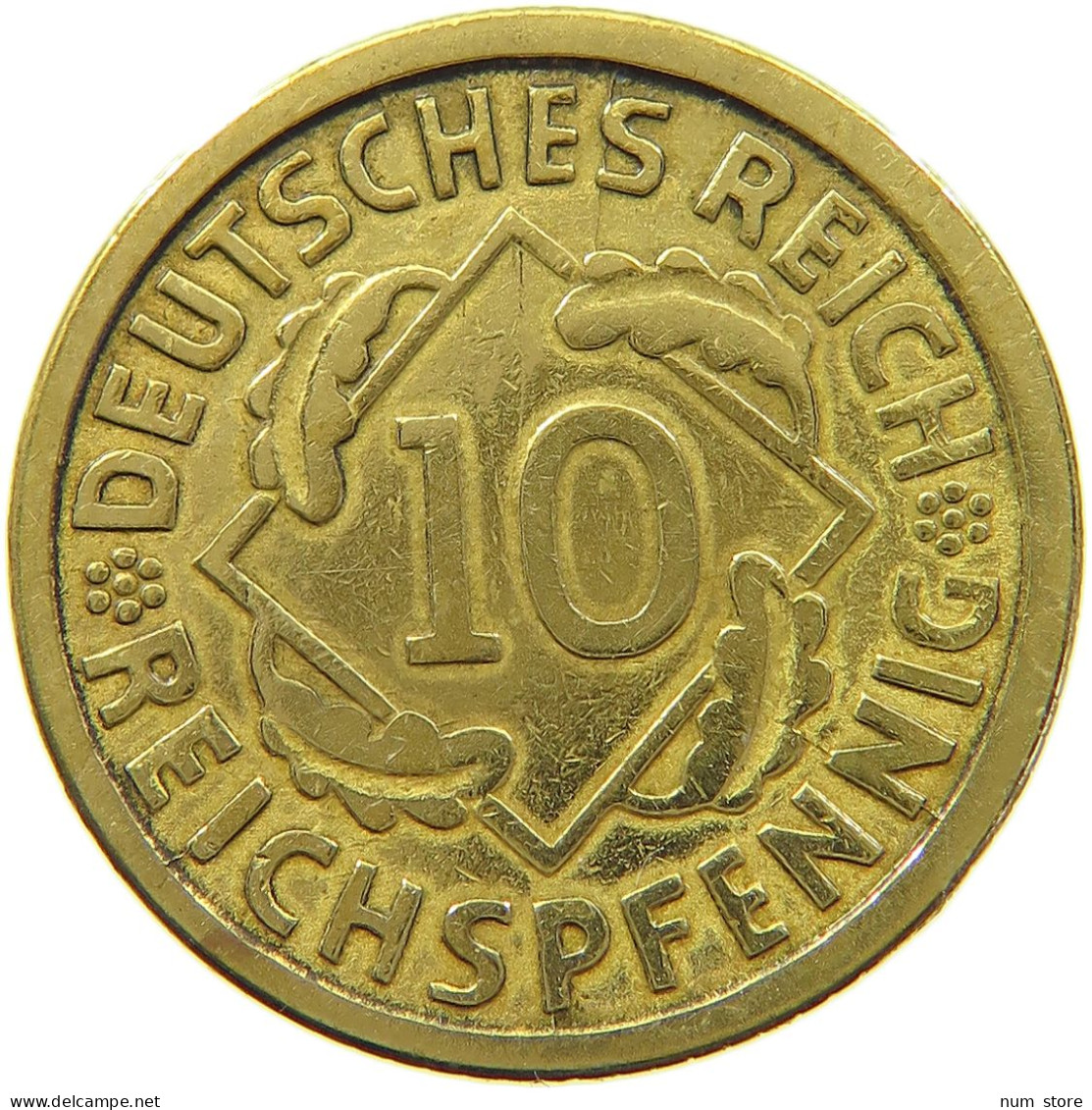 WEIMARER REPUBLIK 10 PFENNIG 1924 E  #MA 098938 - 10 Rentenpfennig & 10 Reichspfennig