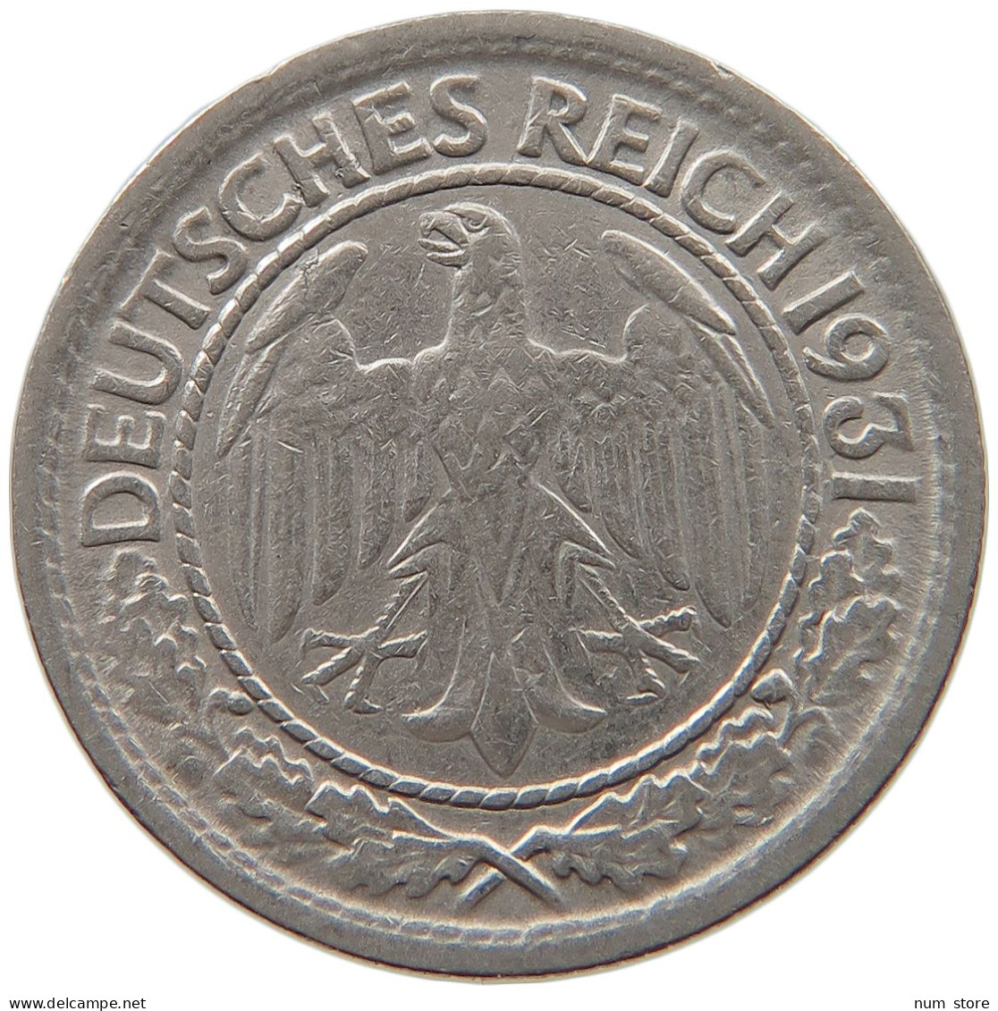 WEIMARER REPUBLIK 50 REICHSPFENNIG 1931 A  #MA 099486 - 50 Rentenpfennig & 50 Reichspfennig