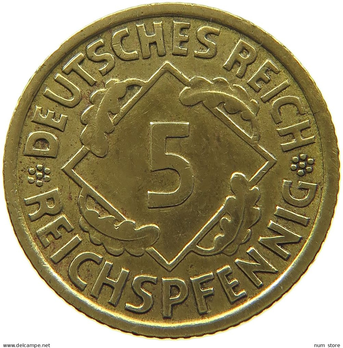 WEIMARER REPUBLIK 5 PFENNIG 1936 E  #MA 099008 - 5 Renten- & 5 Reichspfennig