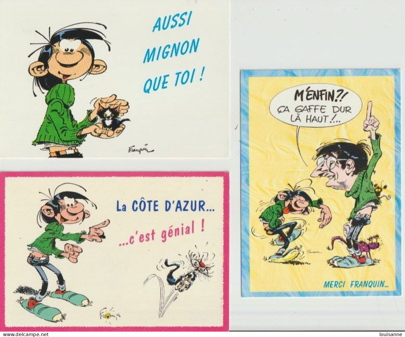 3  C P M  SIGNÉES   FRANQUIN   - 23 / 11 / 55 ) - Collections & Lots