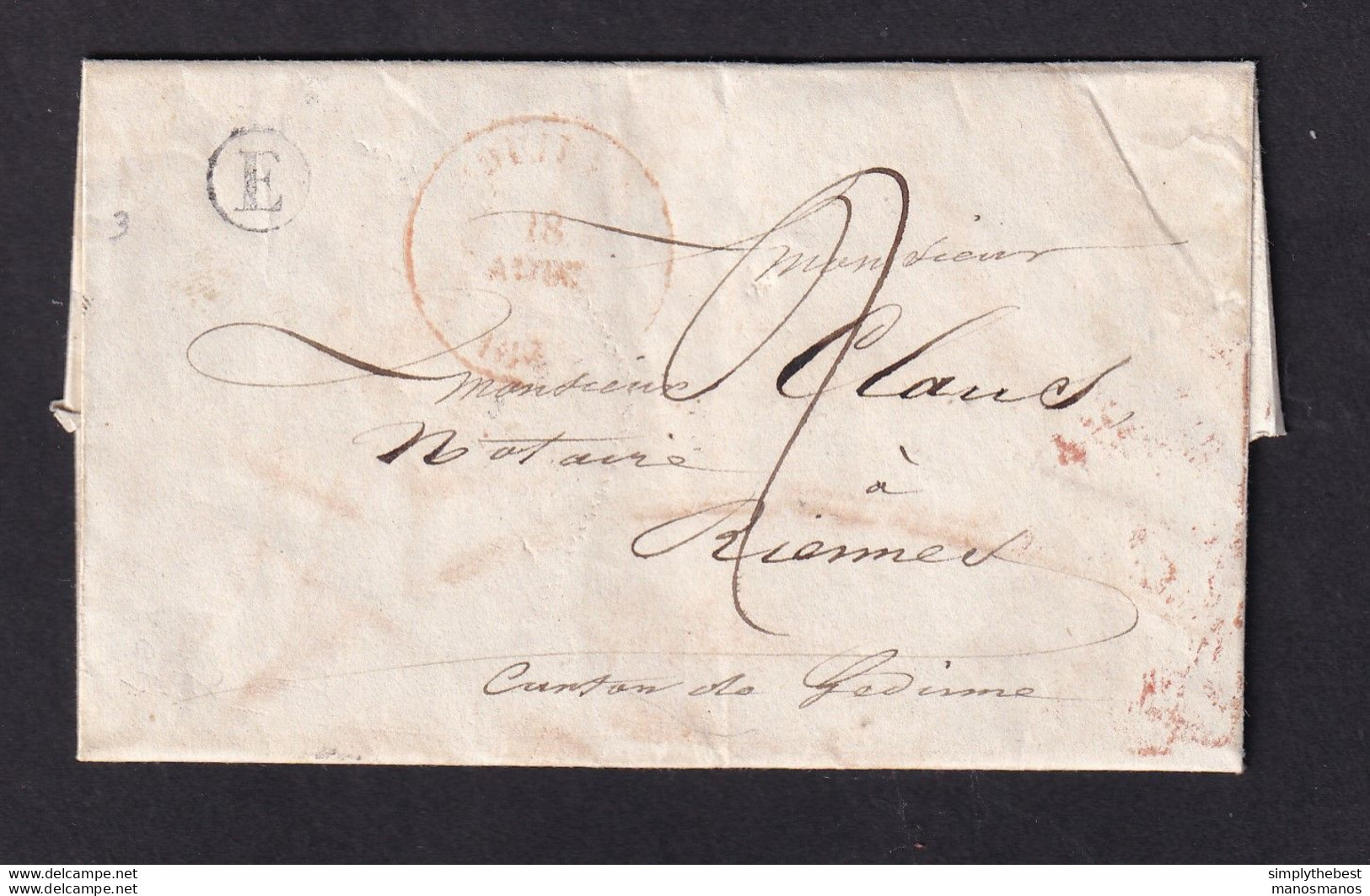 DDZ 901 - Lettre Précurseur (texte Incomplet) BOUILLON 1842 Vers GEDINNE (Type 18) - Boite Rurale E , Origine SUGNY - Posta Rurale