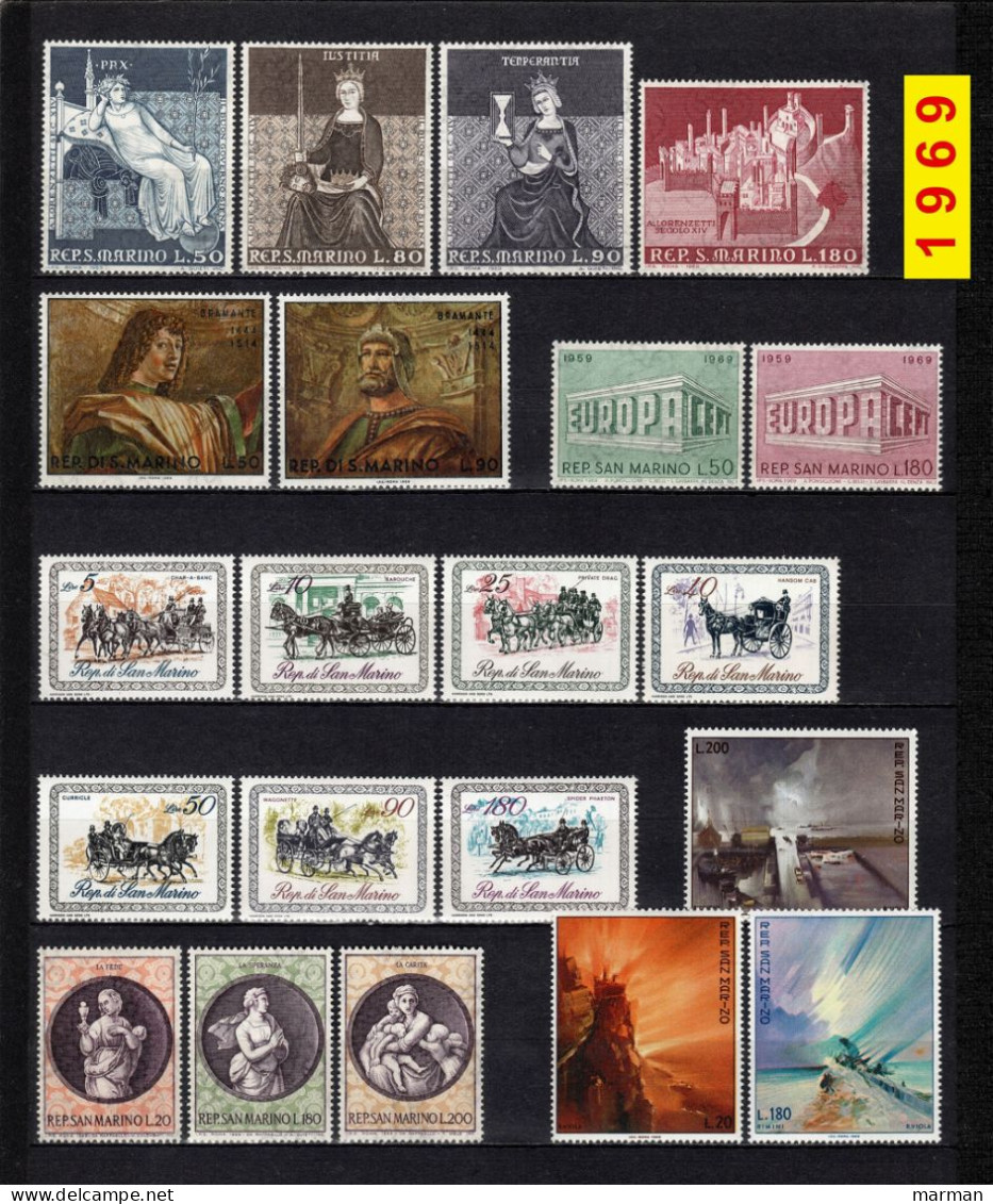 SAN MARINO 1966/1970 Annate COMPLETE Fbolli Nuovi **/MNH - Collections, Lots & Séries