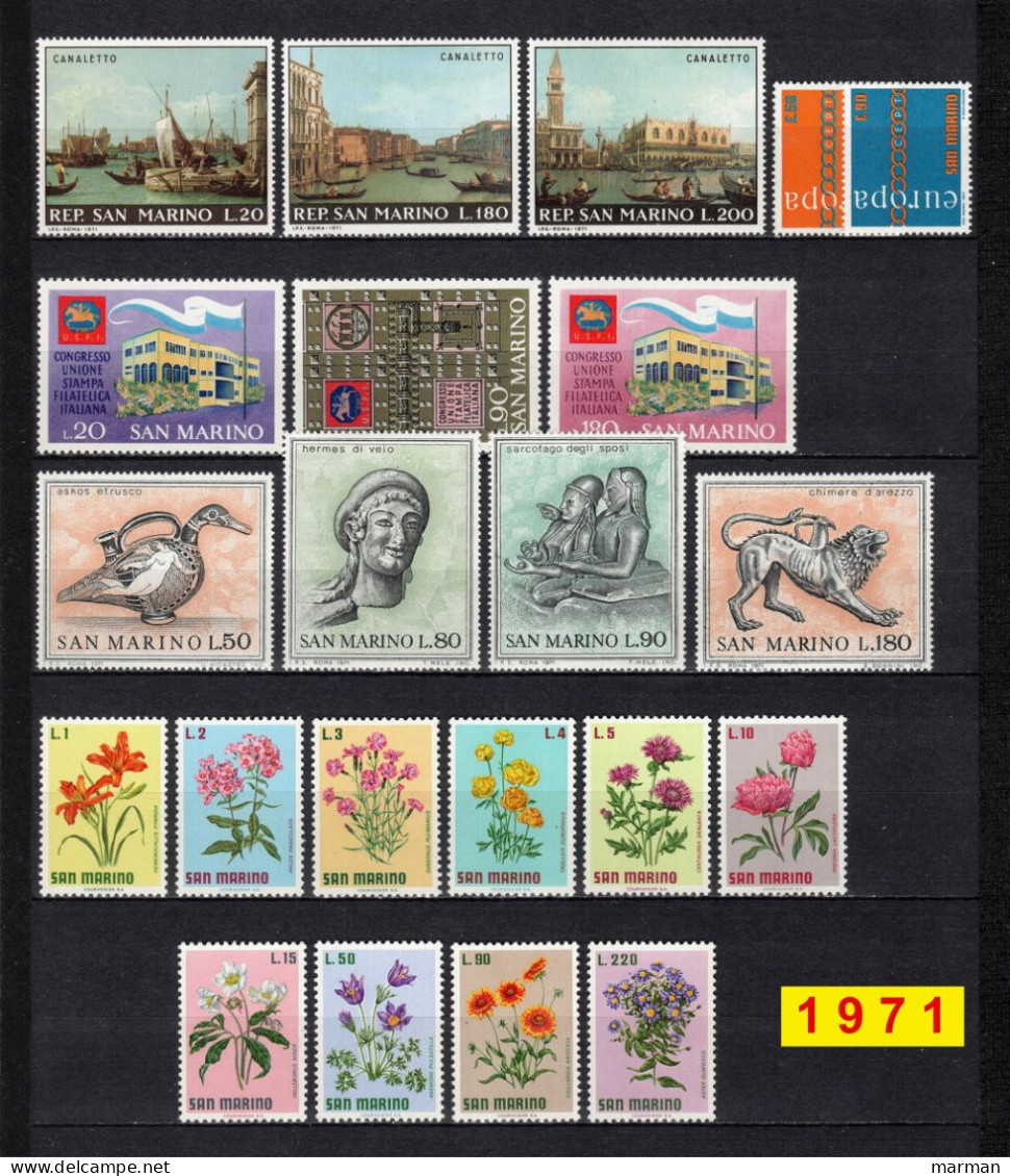 SAN MARINO 1971/1975 Annate COMPLETE Fbolli Nuovi **/MNH - Collections, Lots & Series