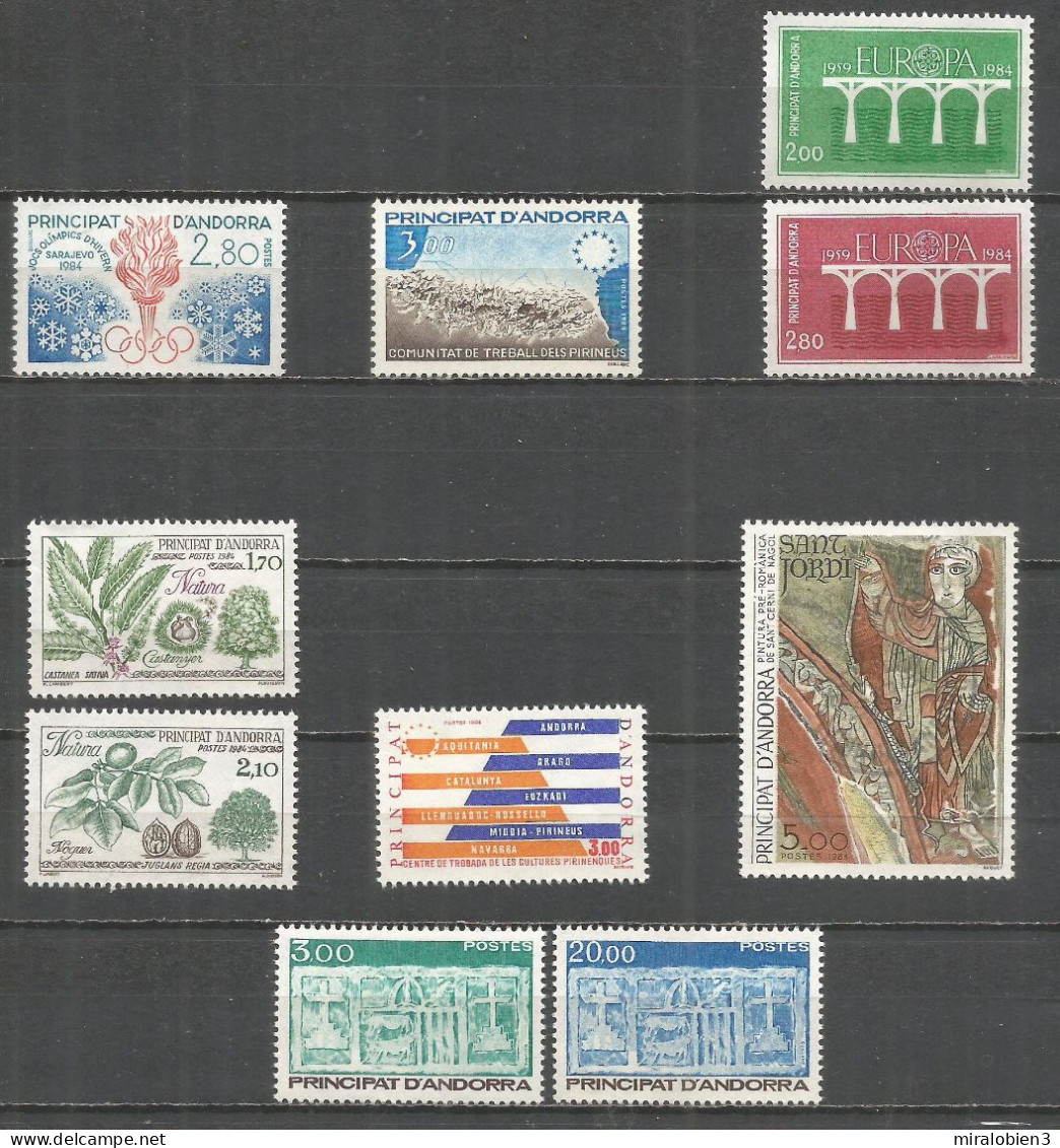 ANDORRA FRANCESA 1984 COMPLETO SELLOS NUEVOS SIN FIJASELLOS - Annate Complete