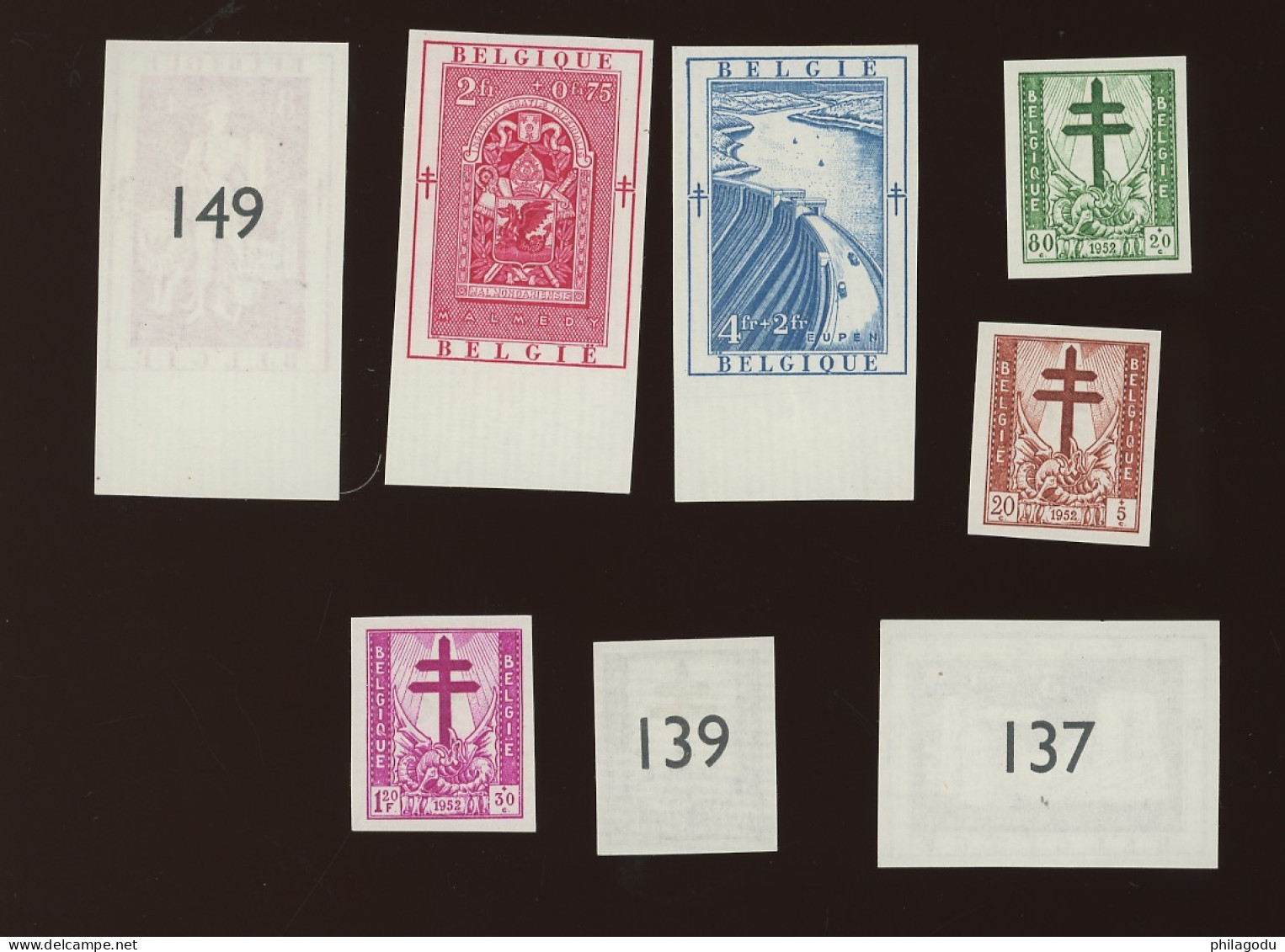 1952 Cantons 900/907   (tirage 210 Séries) - 1941-1960